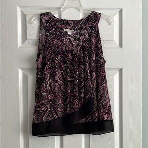 Dress Barn Pink and Black Sleeveless Blouse